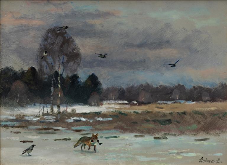 Lindorm Liljefors, Fox with prey.