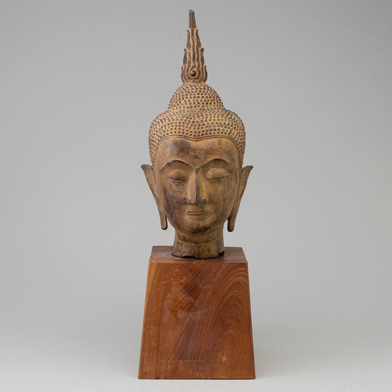 A bronze head of Buddha, Thailand, first half of the 20th Century.