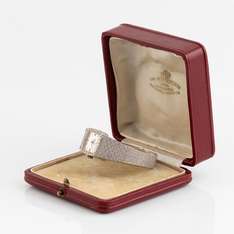 Wristwatch, 18K white gold, 18,5 mm.