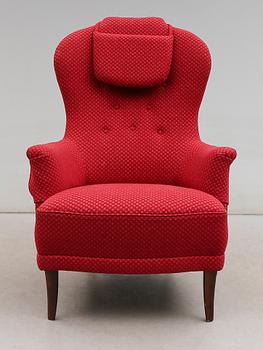 FÅTÖLJ, "Farmor", Carl Malmsten, AB O.H. Sjögren, Tranås, 2000-tal.