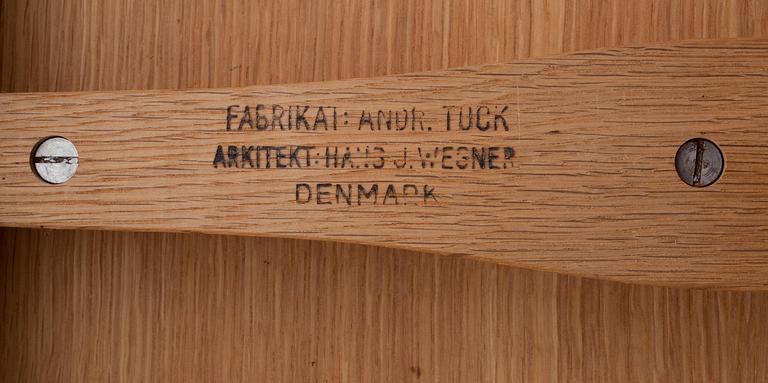A Hans J Wegner oak dinner table by Andreas Tuck, Denmark, 1950's-60's.