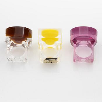Siv Lagerström, three rings, acrylic plastic, 1970s.