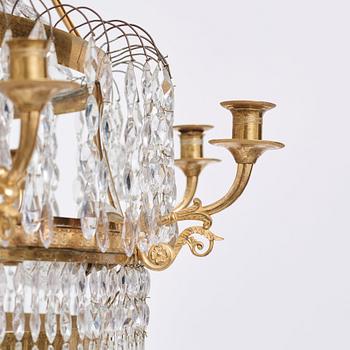A Swedish Empire ten-light chandelier, early 19th century.