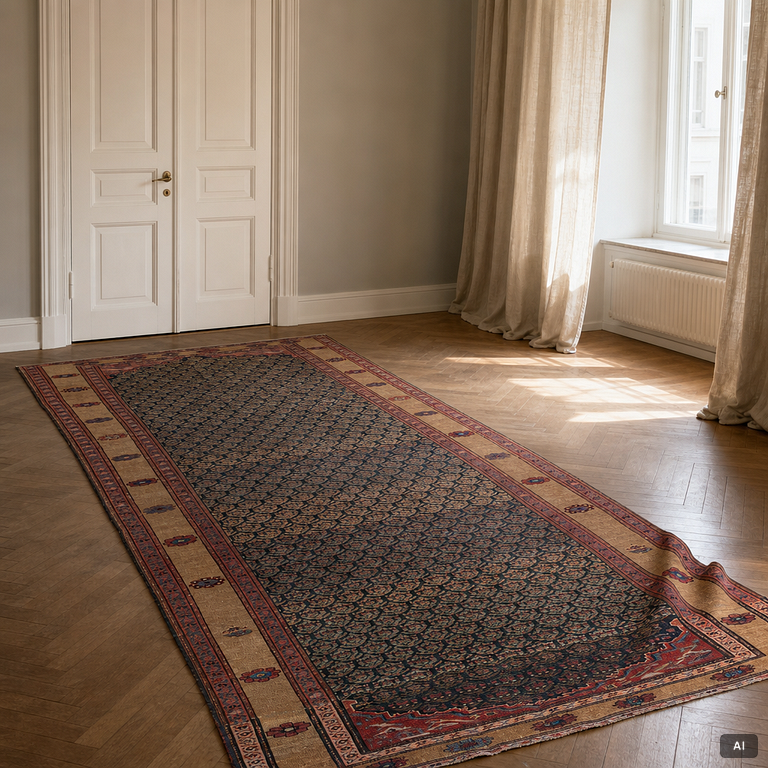 Hamadan antique/semi-antique approximately 425 x 162 cm.