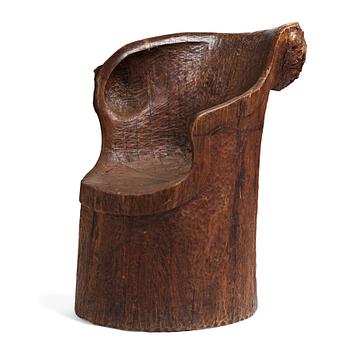 A Swedish folk art pine chair, early 20th Century.