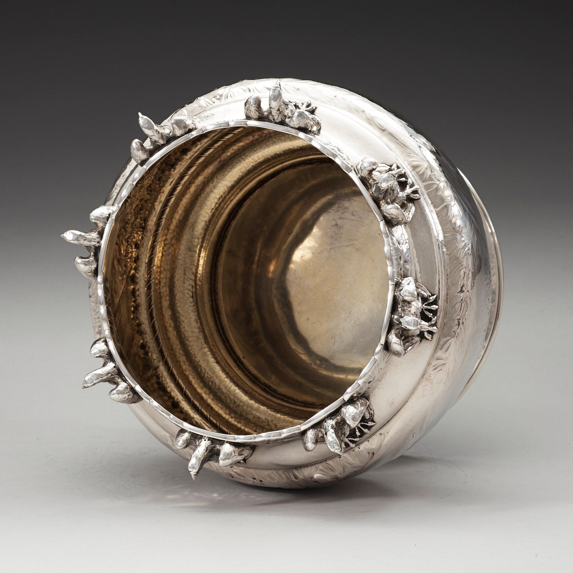 A K. Anderson silver punch bowl, Stockholm 1919.