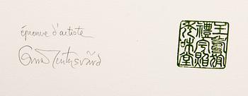 Oscar Reutersvärd, färglitografier två st, signerade 170/190 samt épreuve d'artiste.