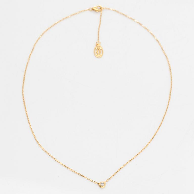 Cartier, An 18K gold 'd'Amour' necklace, with a ca 0.05 ct brilliant-cut diamond.