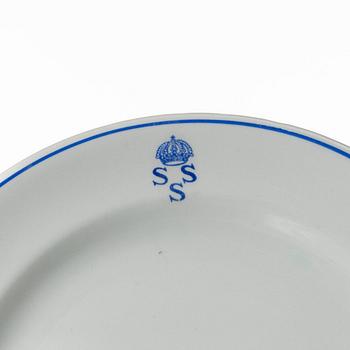 Matservis, 45 delar, porslin, "Kungliga Svenska Segelsällskapet", tillverkad för Nordiska Kompaniet, Rörstrand.