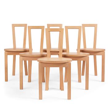 136. Navet, a set of six "Navet" chairs, Stockholm 2019.