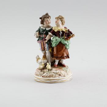 FIGURGRUPP, porslin, Volkstedt-Rudolfstadt, 1900-talets första hälft.