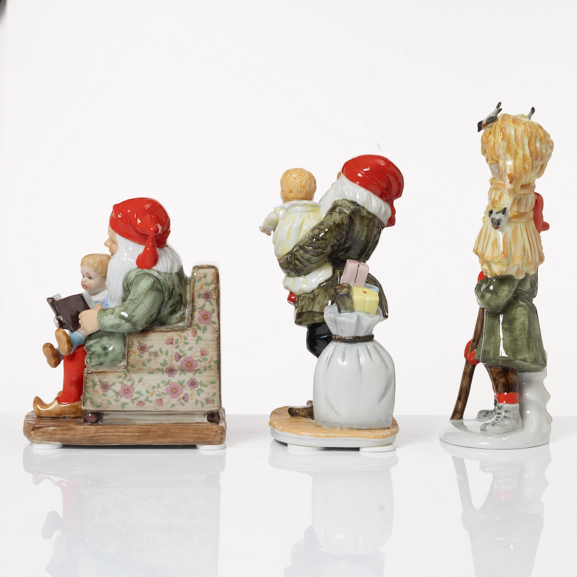 Jenny Nyström, after, gnome figurines, 6 pcs, porcelain, Kalmar Läns Museum.