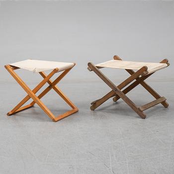 Mogens Koch, a 'MK16' folding stool + 1 another folding stool, Denmark.