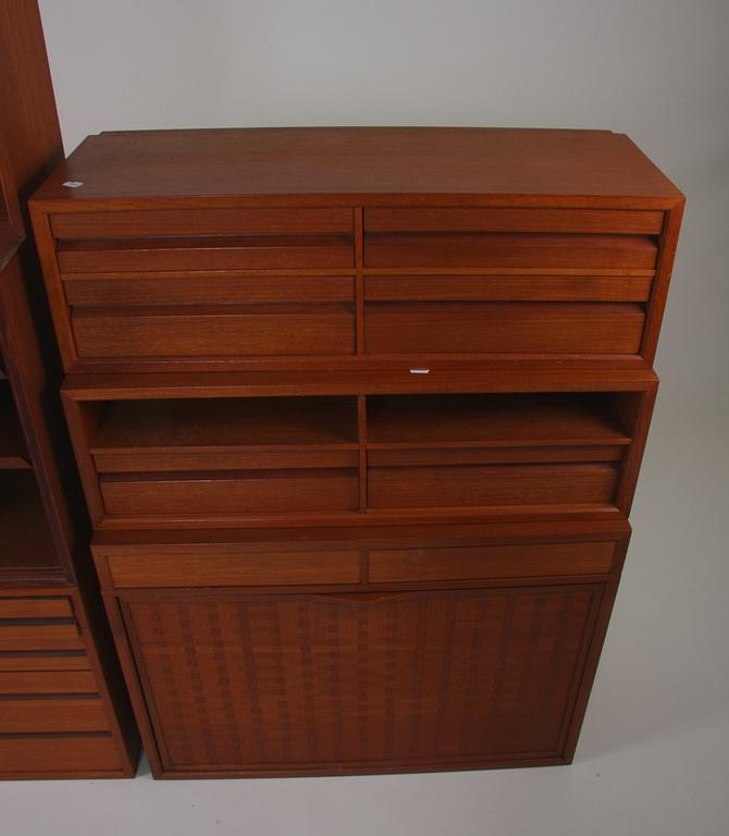 SEKTIONER TILL HYLLSYSTEM, teak.