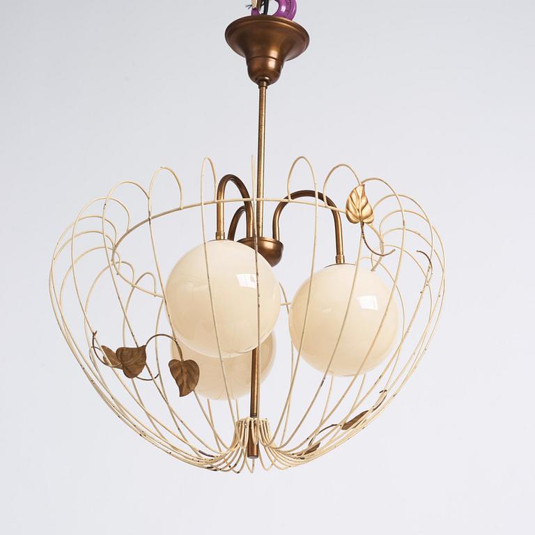 A pair of Swedish Modern ceiling lamps, 1940s.