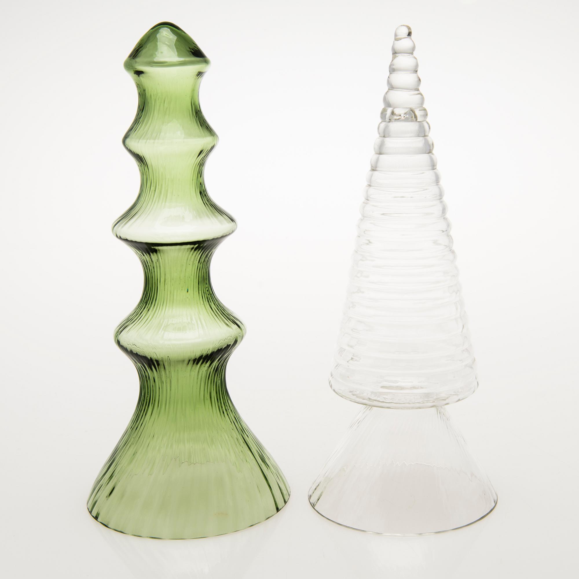 NANNY STILL Two Neptuna Glass Sculptures by Riihimäen Lasi Oy 1965-1966.