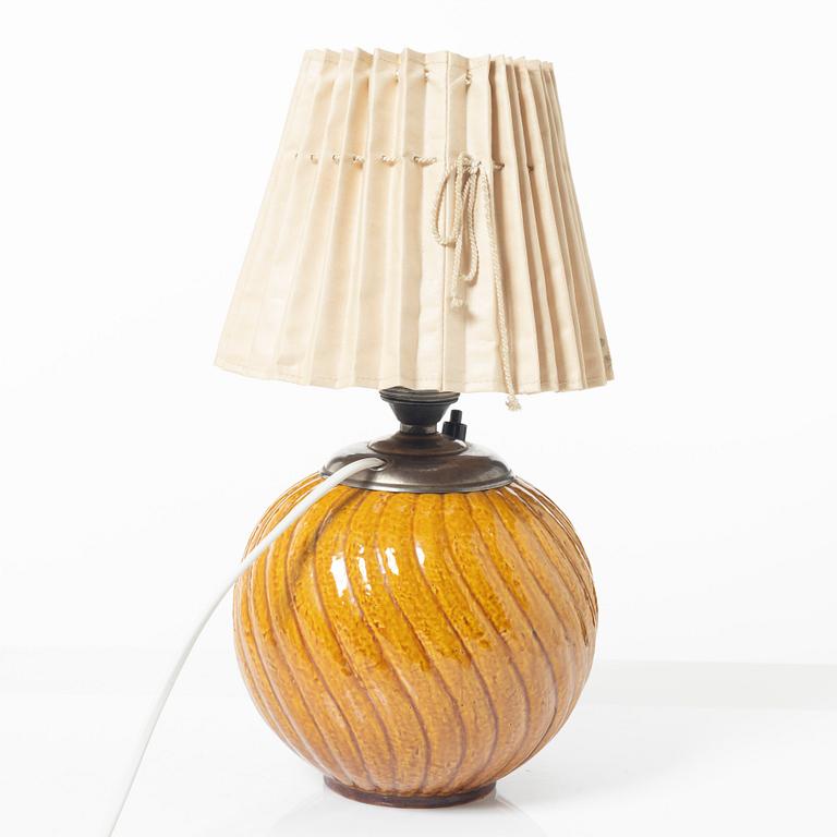 Gunnar Nylund, bordslampa, bordslampa, chamotterat stengods, Rörstrand.