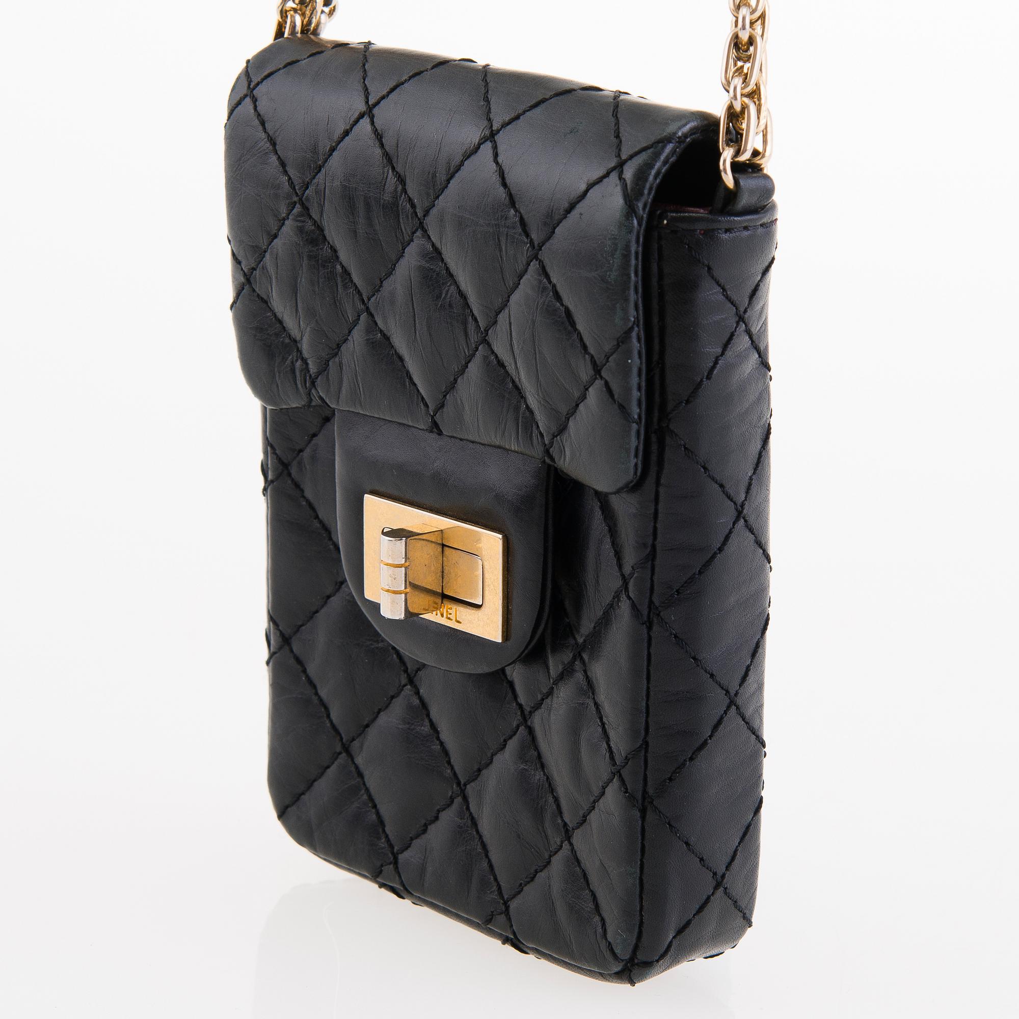 CHANEL Vintage Black Cell Phone Bag.