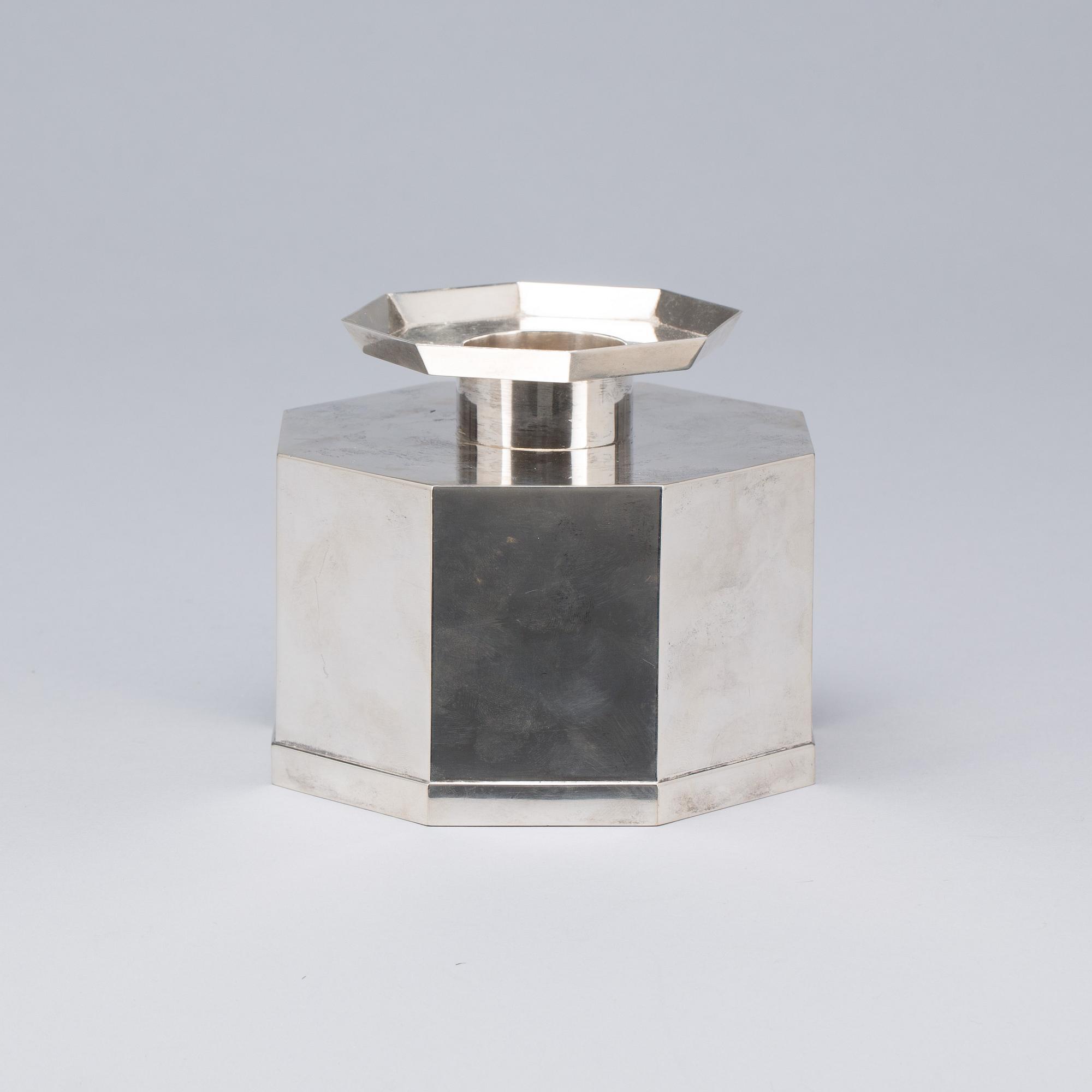 LJUSSTAKE, silver, Elon Arenhill, Malmö, 1974, vikt ca 680g.