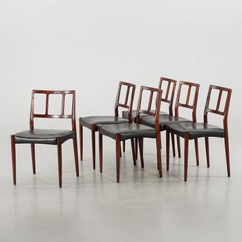 Six 1960's dining chairs, "Louise", Johannes Andersen, A.Andersen & Bohm, Denmark.