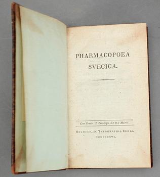 BÖCKER OM MEDICIN, 4 st, bla Lehrbuch der Apothekerkunst av Karl Gottfried Hagen, vol 2, Königsberg 1797.