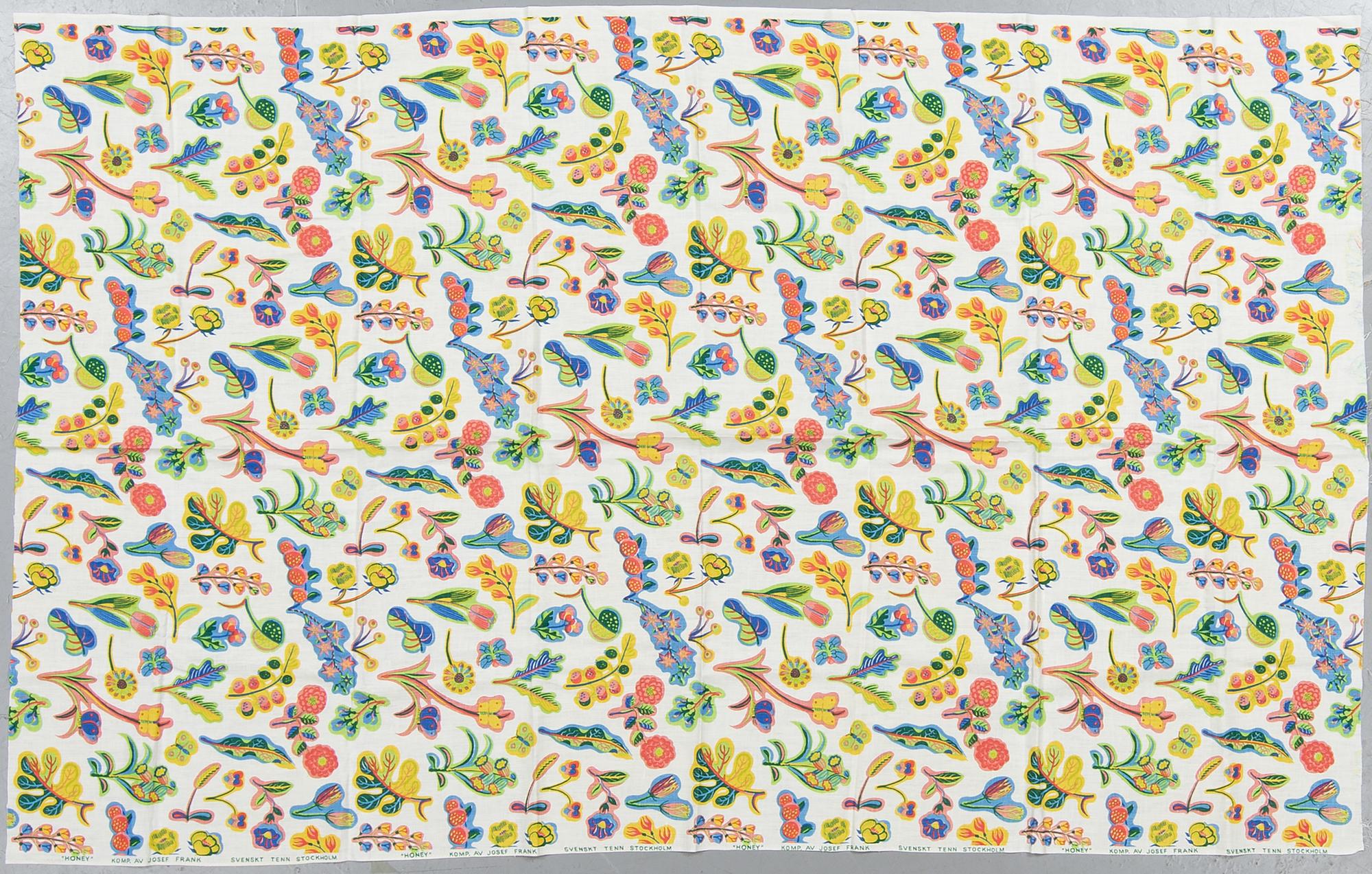 JOSEF FRANK, tyger, 2 st, "Honey" & "Milles Fleur", Firma Svenskt Tenn.