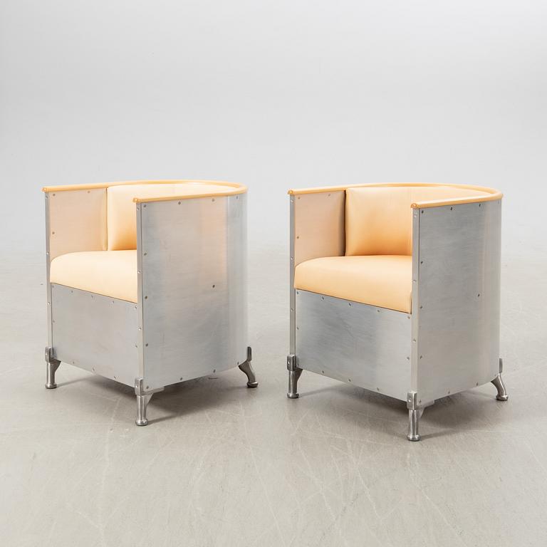 Mats Theselius, Armchairs a pair "Aluminium Chair", for Källemo after 1999.