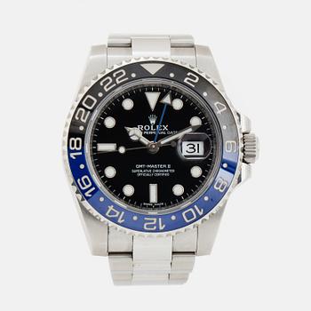 ROLEX, Oyster Perpetual Date, GMT-Master II, Chronometer, "Batman", armbandsur, 40 mm,