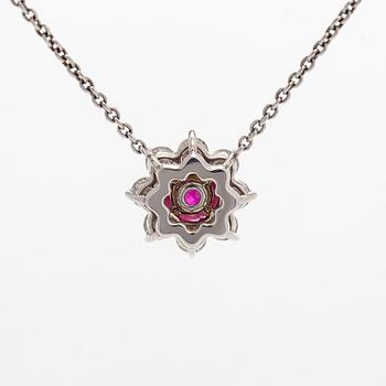 Harry Winston, halsband, "Sunflower", petite, platina, rubin och diamanter.