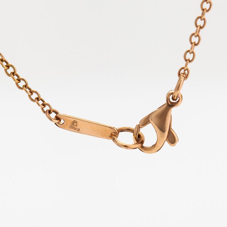Halsband/hänge, 18K roséguld/vitguld, diamanter totalt ca 0.62 ct. Italien.
