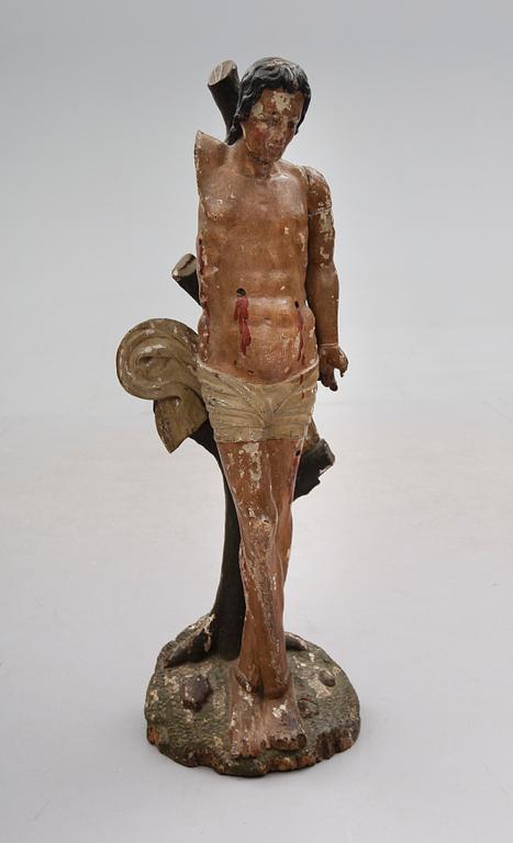 SKULPTUR, skuret trä, 1600-/1700-tal.
