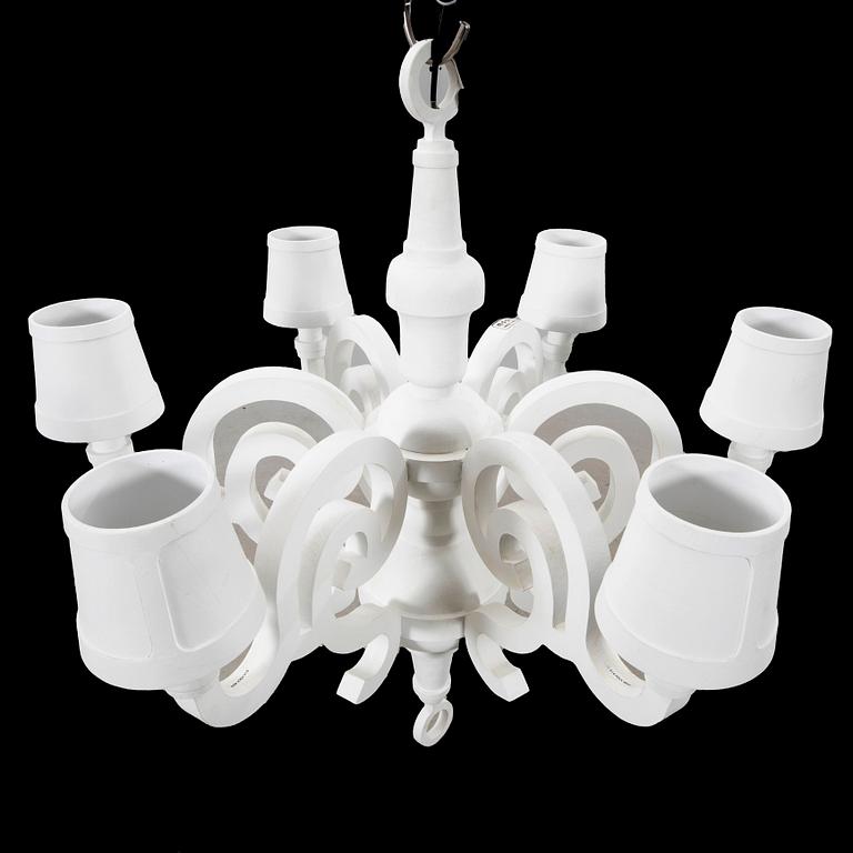 Studio Job, a pair ceiling chandelier, "Paper chandelier L" for Moooi 2000s.