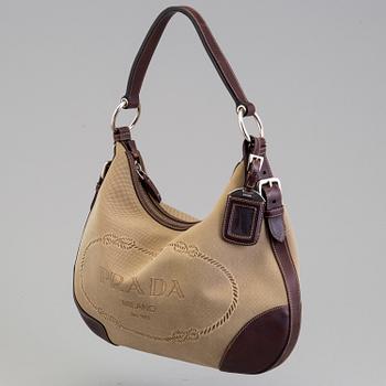 LOGO JACQUARD SHOULDER BAG by Prada.