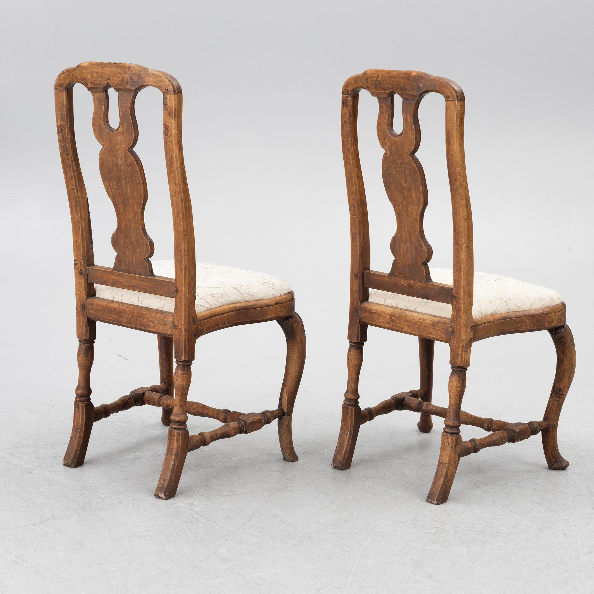 Chairs a pair, Late Baroque, mid-18th century.