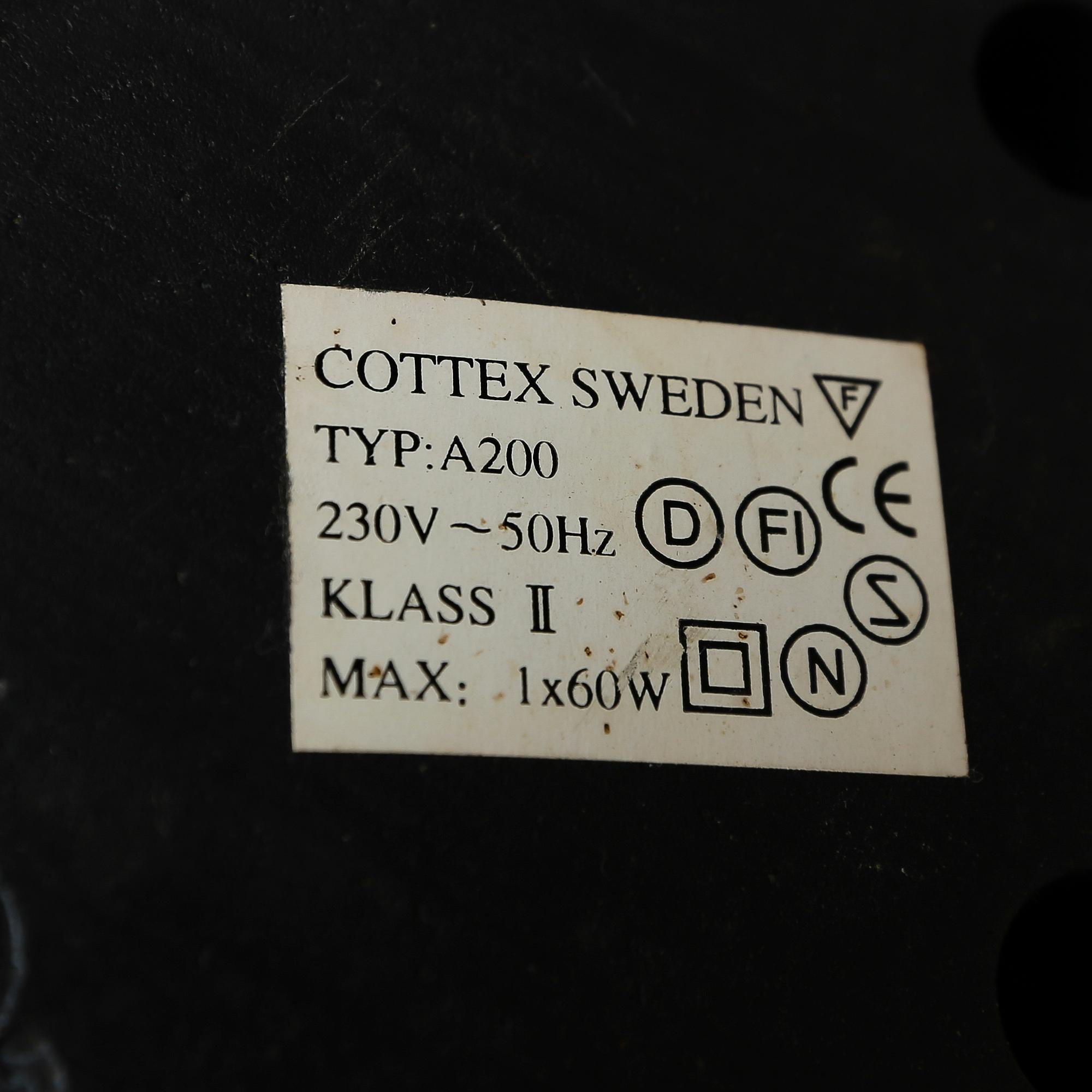 GOLVLAMPA, Cottex, 1900-talets andra hälft.
