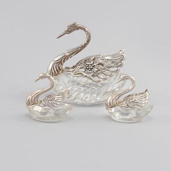 PARTI SILVER, 9 delar, bl a Henry Williams, Birmingham, 1905.