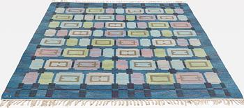 Judith Johansson, a carpet, "Spise hall", flat weave, ca 293,5 x 225 cm, signed JJ.