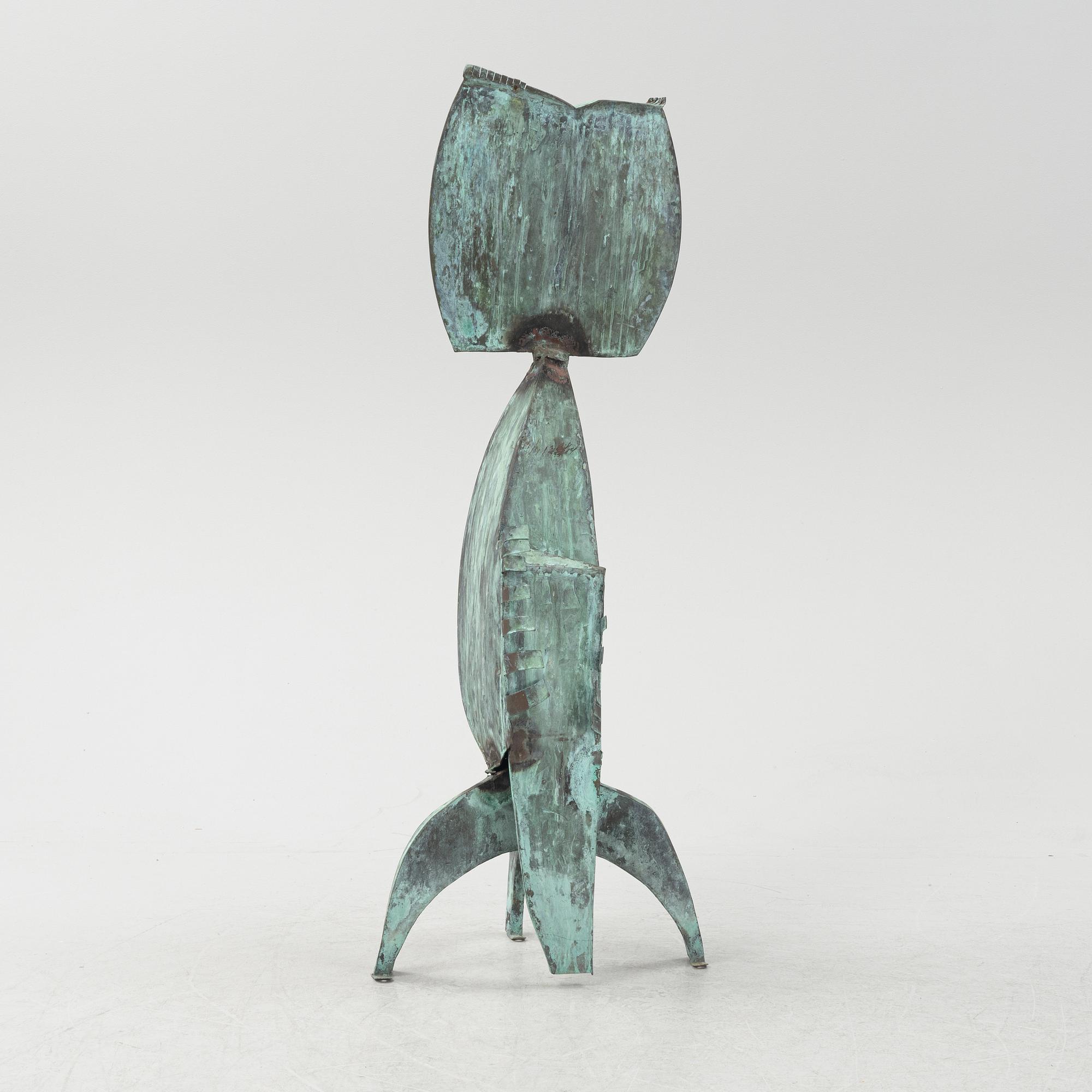 Walter Bengtsson, sculpture, green patinated bronze, signed with monogram WB and dated -58.