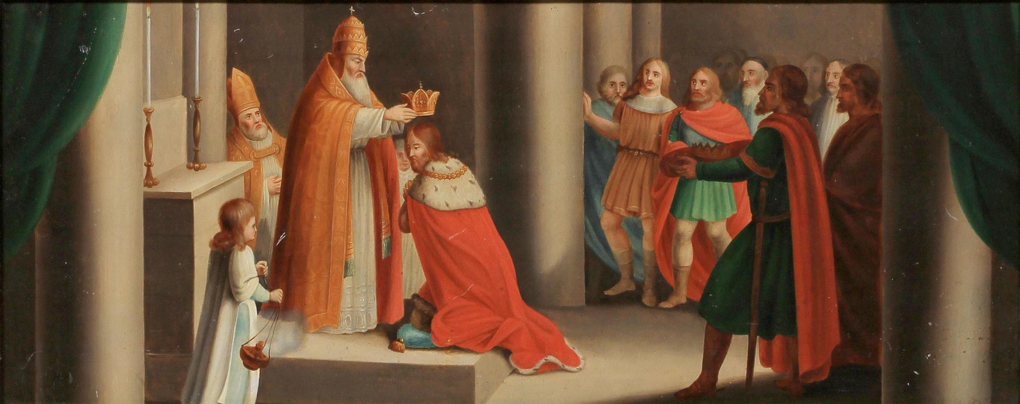 OKÄND KONSTNÄR, olja på plåt, sign a tergo Mathias Albert Margen?, 1800-tal.