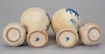 VASER, 2 par, stengods, Kina, 1800-tal.
