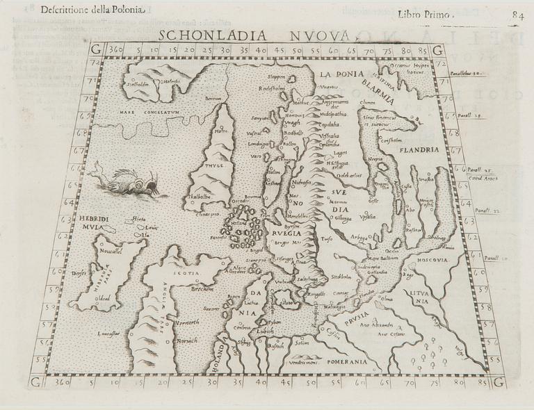 Kartta, "Schonladia Nvova", Girolamo Ruscelli 1598.