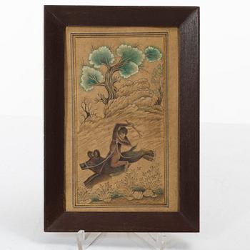 Oidentifierad konstnär, Fabelscener, Persien/Iran, sen Qajardynasti / 1900-talets första del.