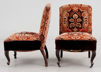 FÅTÖLJER, ett par, 1800-talets slut.