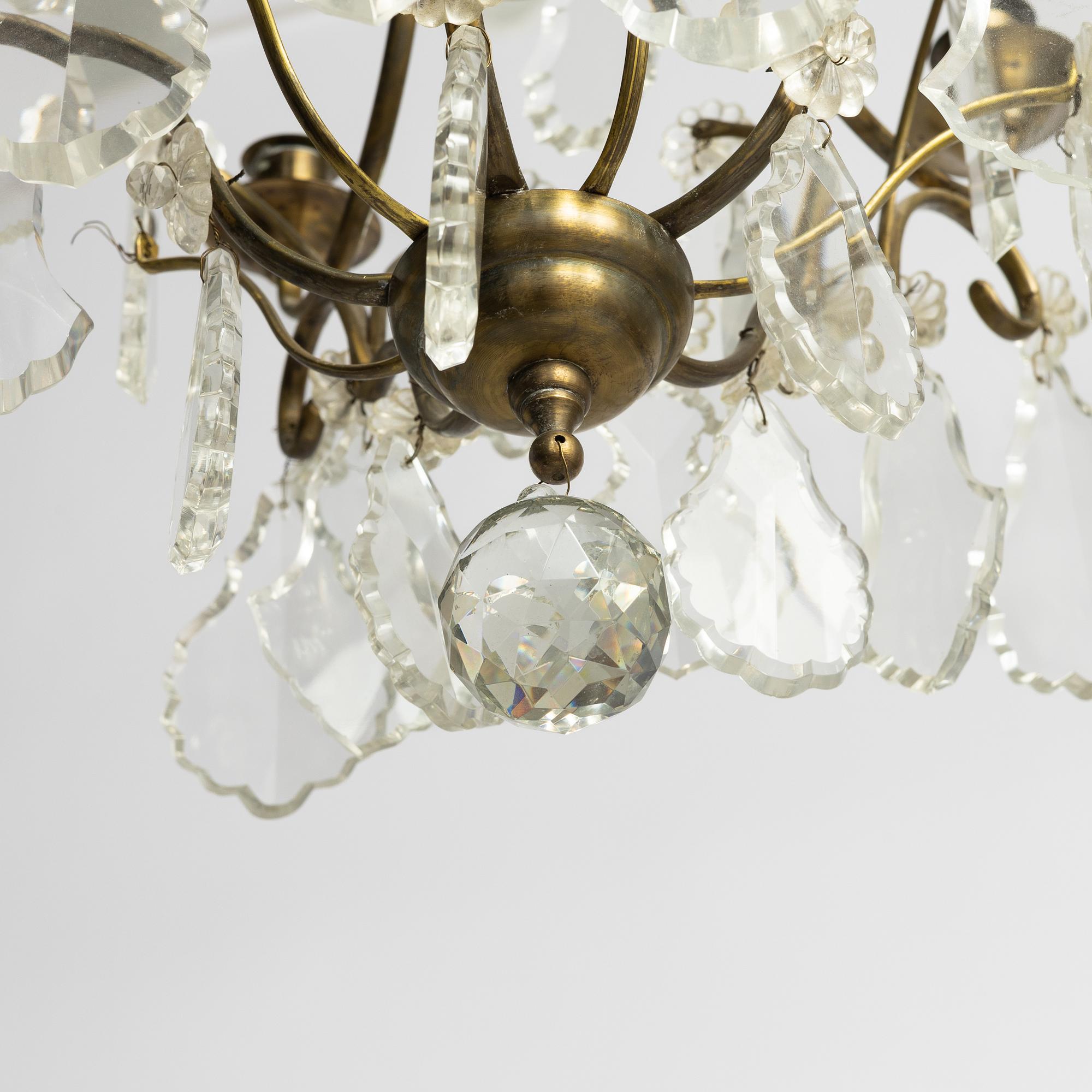 A Rococo style chandelier, first half of the 20th century.