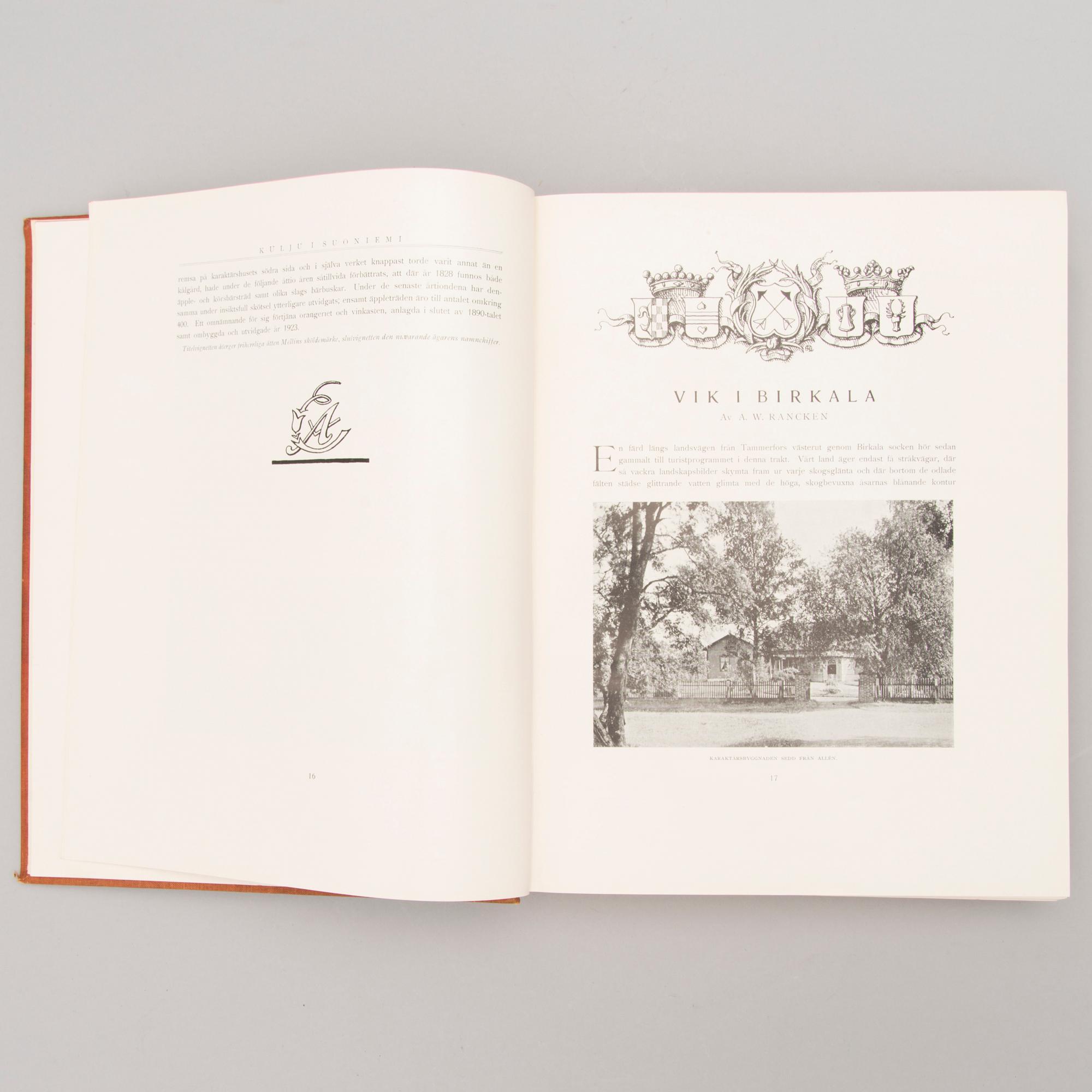 A three-volume book set about mansions in Finland "Herrgårdar i Finland", Helsinki 1928-29.