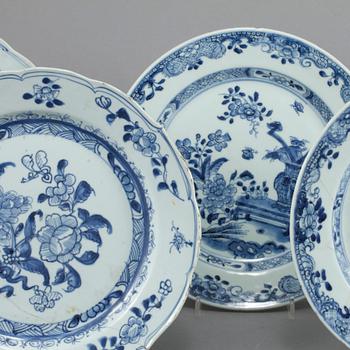 TALLRIKAR, 4 + 2 st, porslin, Kina, 1700-tal.