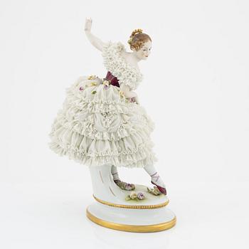 Figurin, porslin, Rudolstadt Volkstedt, Tyskland, 1900-talets mitt.