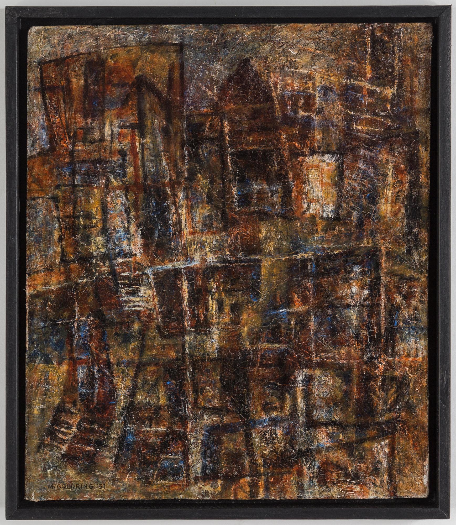MILTON GOLDRING, oil on canvas mounted on board, signed and dated 51.