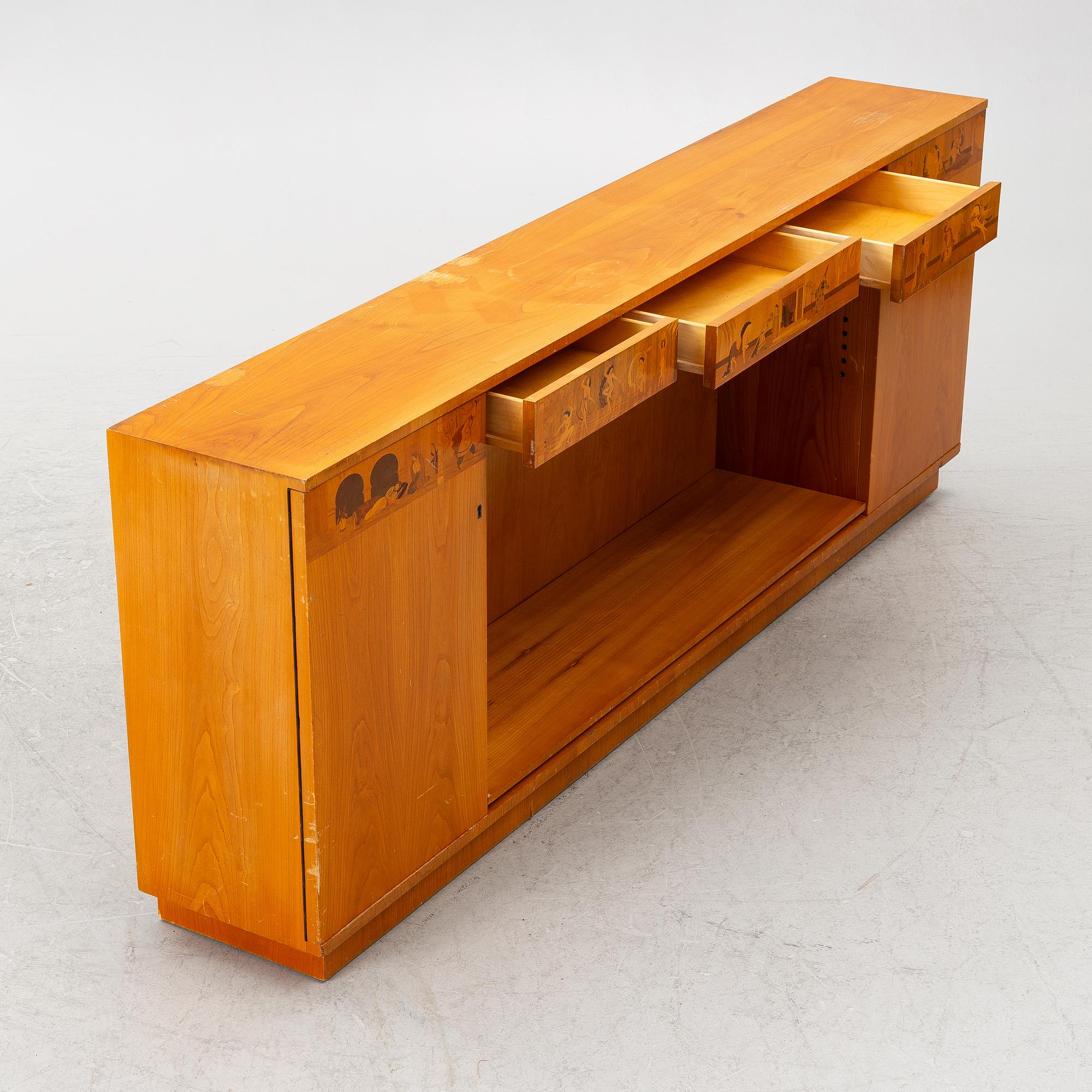 Sven Ekholm & Erik Matsson, sideboard, Swedish Modern "Tusen och en natt”, Lammhults stol- och snickerifabrik, 1940-tal.