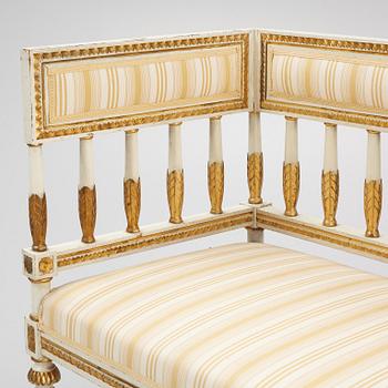 A late Gustavian-style sofa, circa 1900.